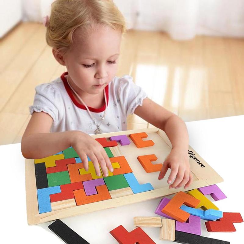 Wooden Tetris Game Puzzle