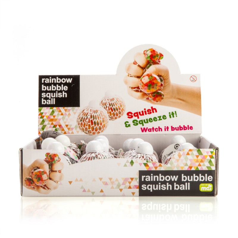 Rainbow Bubble Mesh Squish Ball