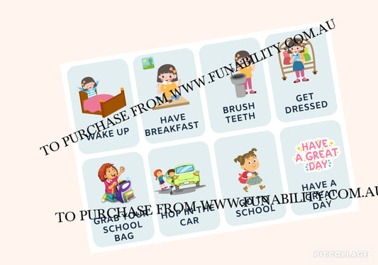 Mourning Routine Visual Cards Download
