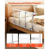 Foldable Bed Rail 122 cm Bedside Assist Rail with Fixing Strap