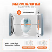 Raised Toilet Seat, 7-Position Height Adjustment