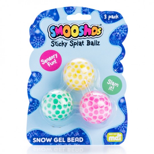 Smooshos Snow Gel Bead Sticky Splat Ballz - Set of 3 - FunAbility