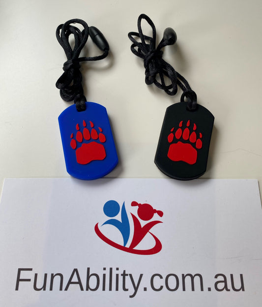 Sensory Chewy Dog Tag Necklace-Footprint